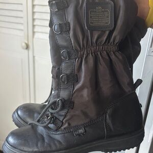 Coach Black and Dark Brown Combat Boots